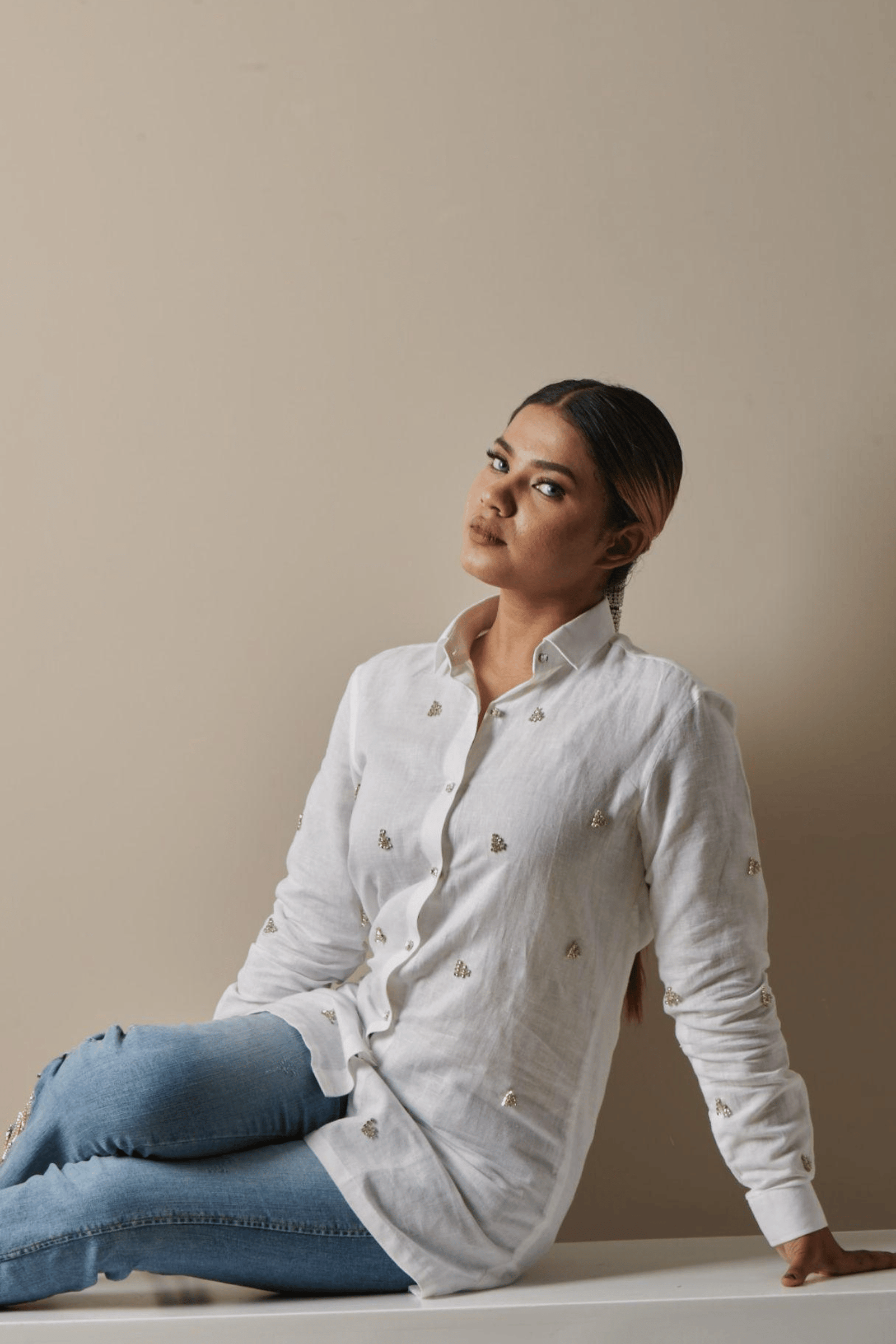 White Rhinestone Shirt