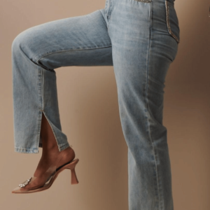 GleamEdge Straight Fit High-Waist Denim