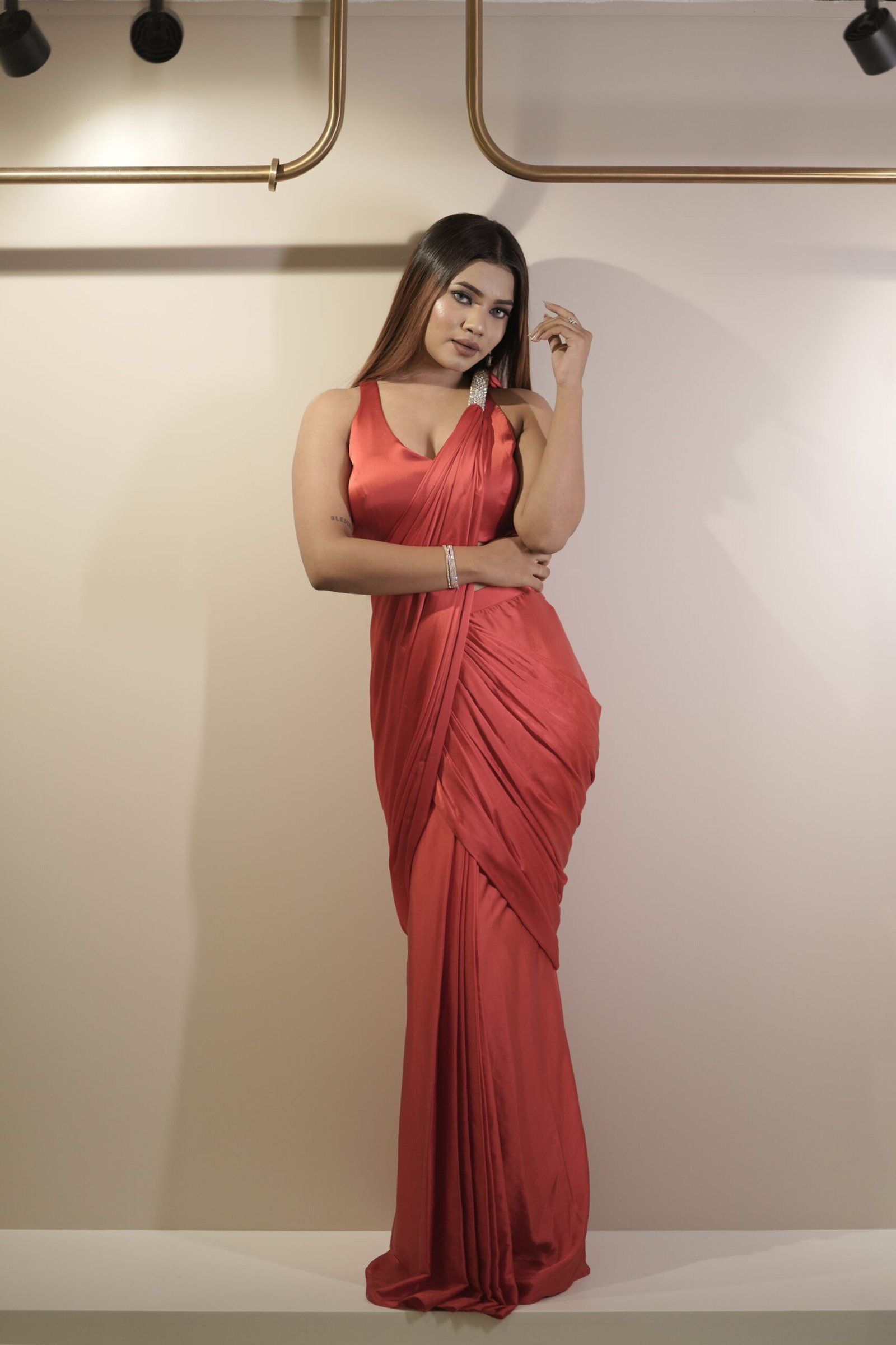 Crimson Temptation Ready To Wear Saree