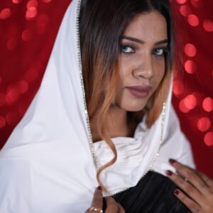 Glimmering Edge White Stole