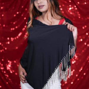 Icy Elegance Black Stole